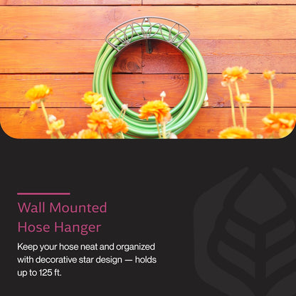 Heavy Duty Wall-Mounted Hose Hanger - Classic Design, Green