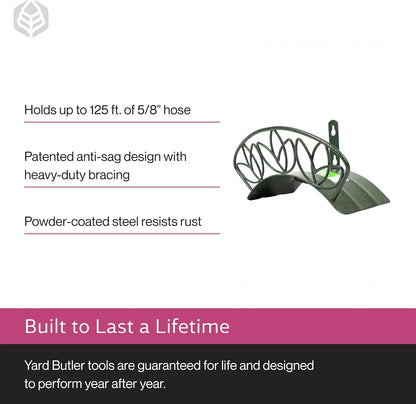 Heavy Duty Wall-Mounted Hose Hanger - Classic Design, Green