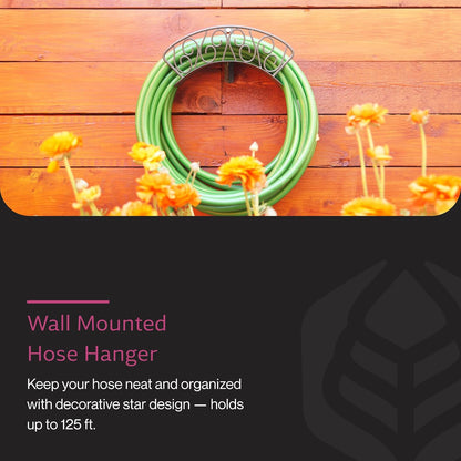 Heavy Duty Wall-Mounted Hose Hanger - Classic Design, Green