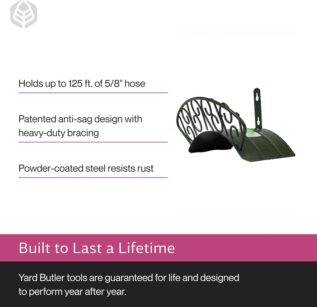 Heavy Duty Wall-Mounted Hose Hanger - Classic Design, Green