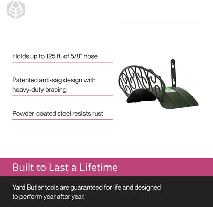 Heavy Duty Wall-Mounted Hose Hanger - Classic Design, Green