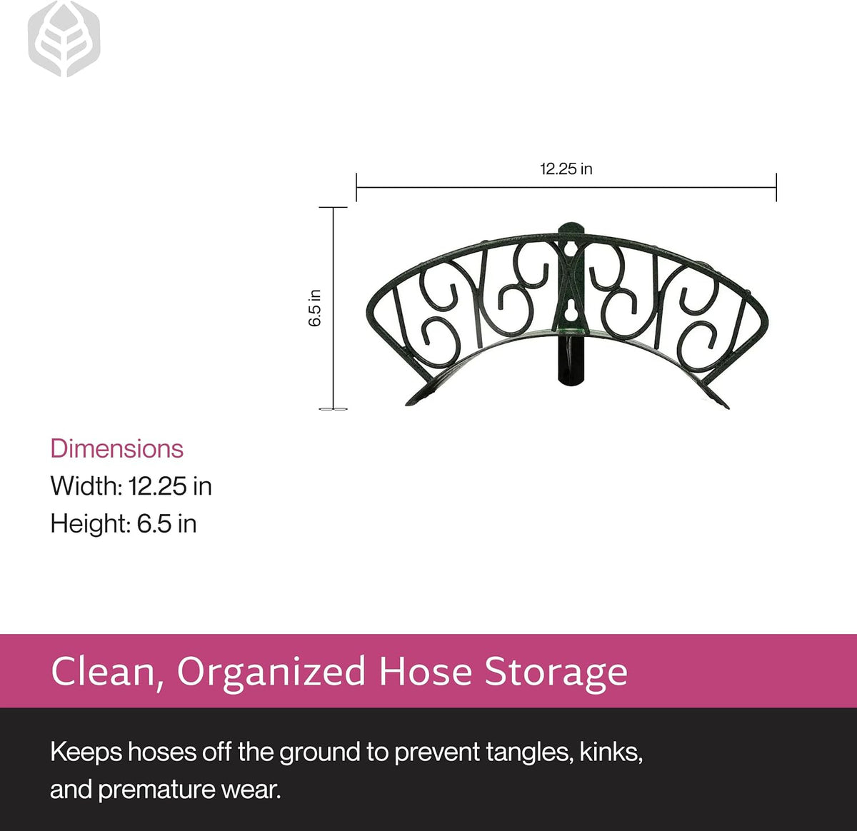 Heavy Duty Wall-Mounted Hose Hanger - Classic Design, Green