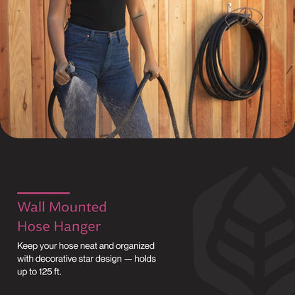 Heavy Duty Wall-Mounted Hose Hanger - Classic Design, Green