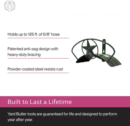 Heavy Duty Wall-Mounted Hose Hanger - Classic Design, Green