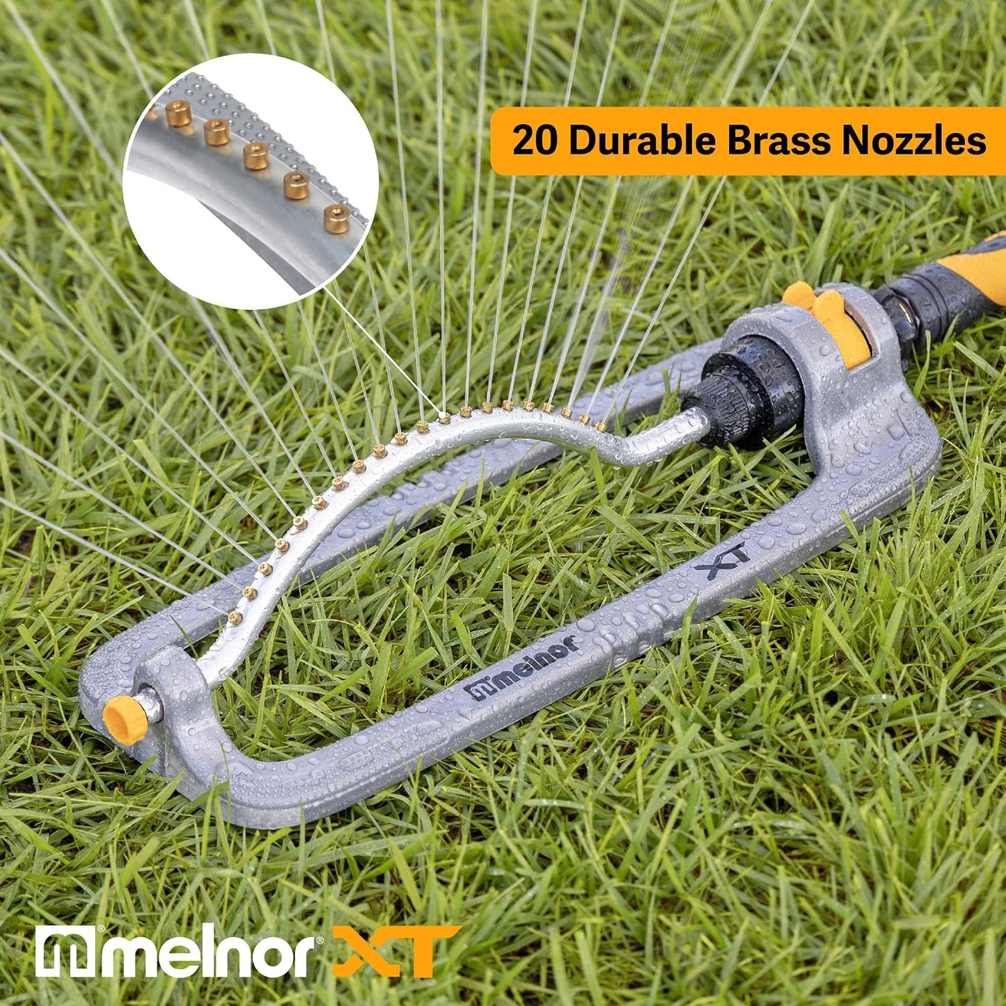 XT Oscillating Sprinkler, 4500 Sq Ft: Flow, Width & Range Adjust