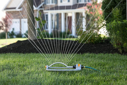 XT Oscillating Sprinkler, 4500 Sq Ft: Flow, Width & Range Adjust