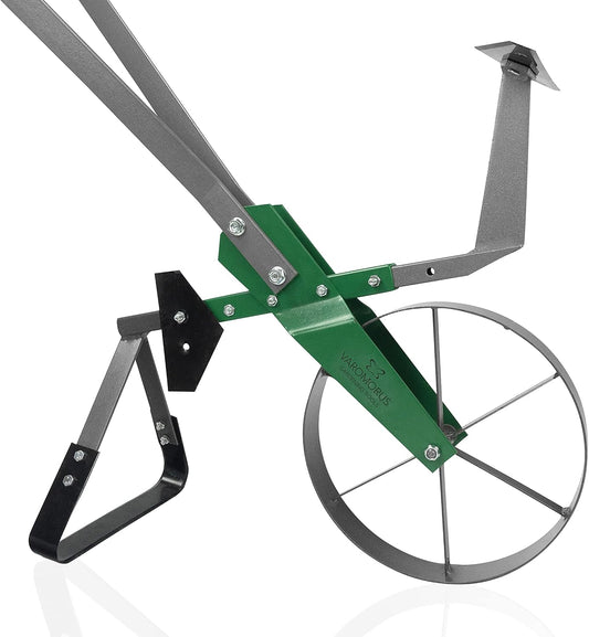 High Wheel Cultivator, Self Cleaning Steel Single Wheel Hoe, Modular Plow Garden Tool for Gardening