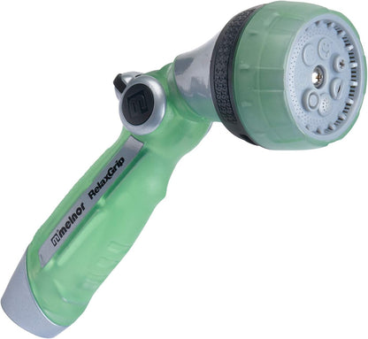 65187AMZ RelaxGrip 8-Pattern Hose Nozzle with Quick Connect Bundle, Ergonomic Rear Trigger, Lightweight Water Nozzle, Arthritis Foundation Ease of Use Certified, Black, Yellow