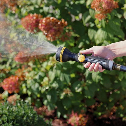 65187AMZ RelaxGrip 8-Pattern Hose Nozzle with Quick Connect Bundle, Ergonomic Rear Trigger, Lightweight Water Nozzle, Arthritis Foundation Ease of Use Certified, Black, Yellow