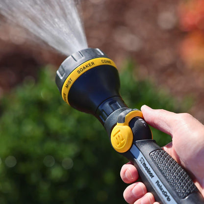 65187AMZ RelaxGrip 8-Pattern Hose Nozzle with Quick Connect Bundle, Ergonomic Rear Trigger, Lightweight Water Nozzle, Arthritis Foundation Ease of Use Certified, Black, Yellow