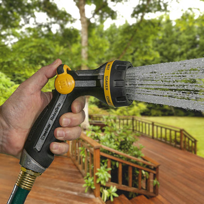 65187AMZ RelaxGrip 8-Pattern Hose Nozzle with Quick Connect Bundle, Ergonomic Rear Trigger, Lightweight Water Nozzle, Arthritis Foundation Ease of Use Certified, Black, Yellow