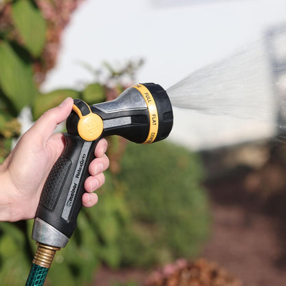 65187AMZ RelaxGrip 8-Pattern Hose Nozzle with Quick Connect Bundle, Ergonomic Rear Trigger, Lightweight Water Nozzle, Arthritis Foundation Ease of Use Certified, Black, Yellow