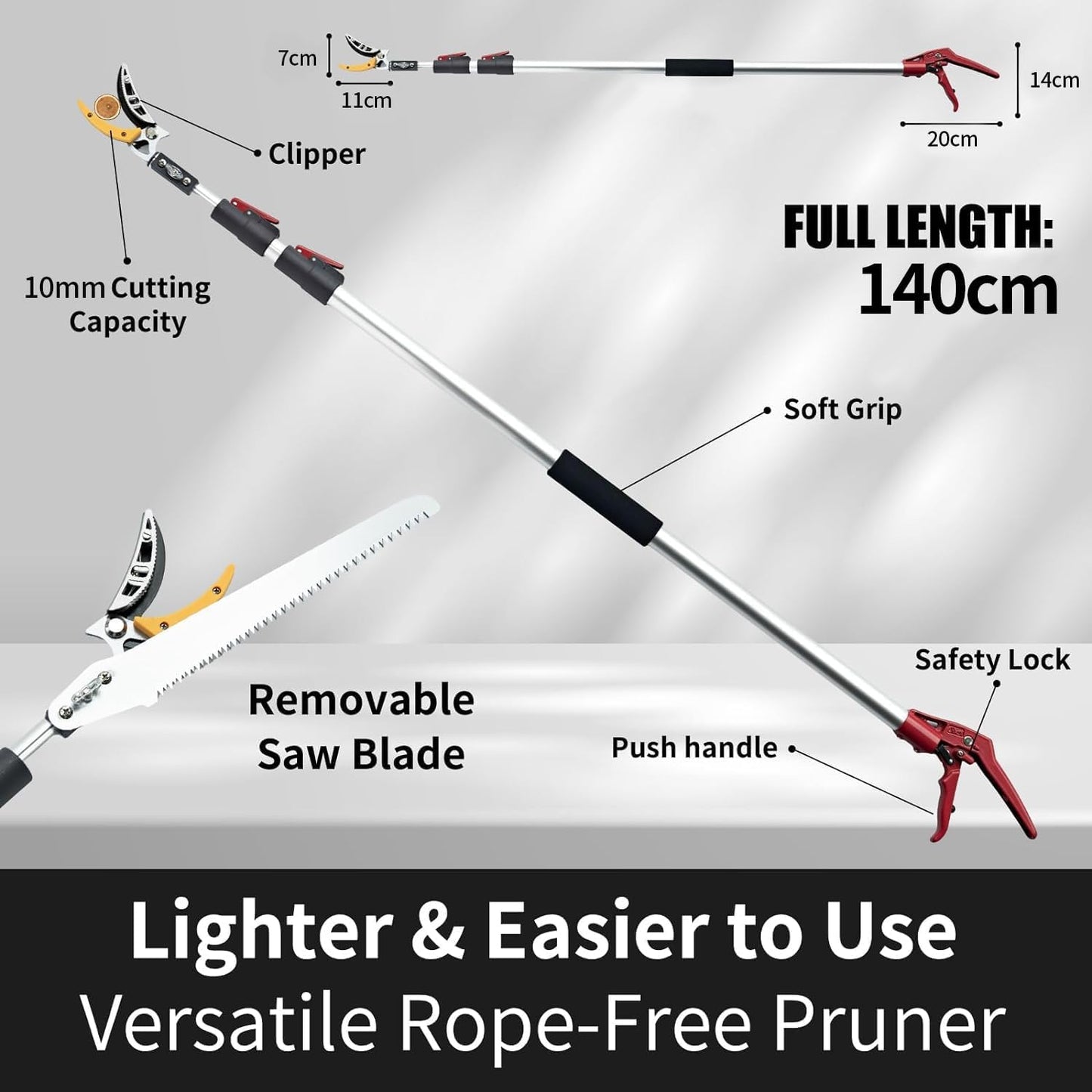 Telescoping Tree Pruner 4.6-10 FT with Pole Saw