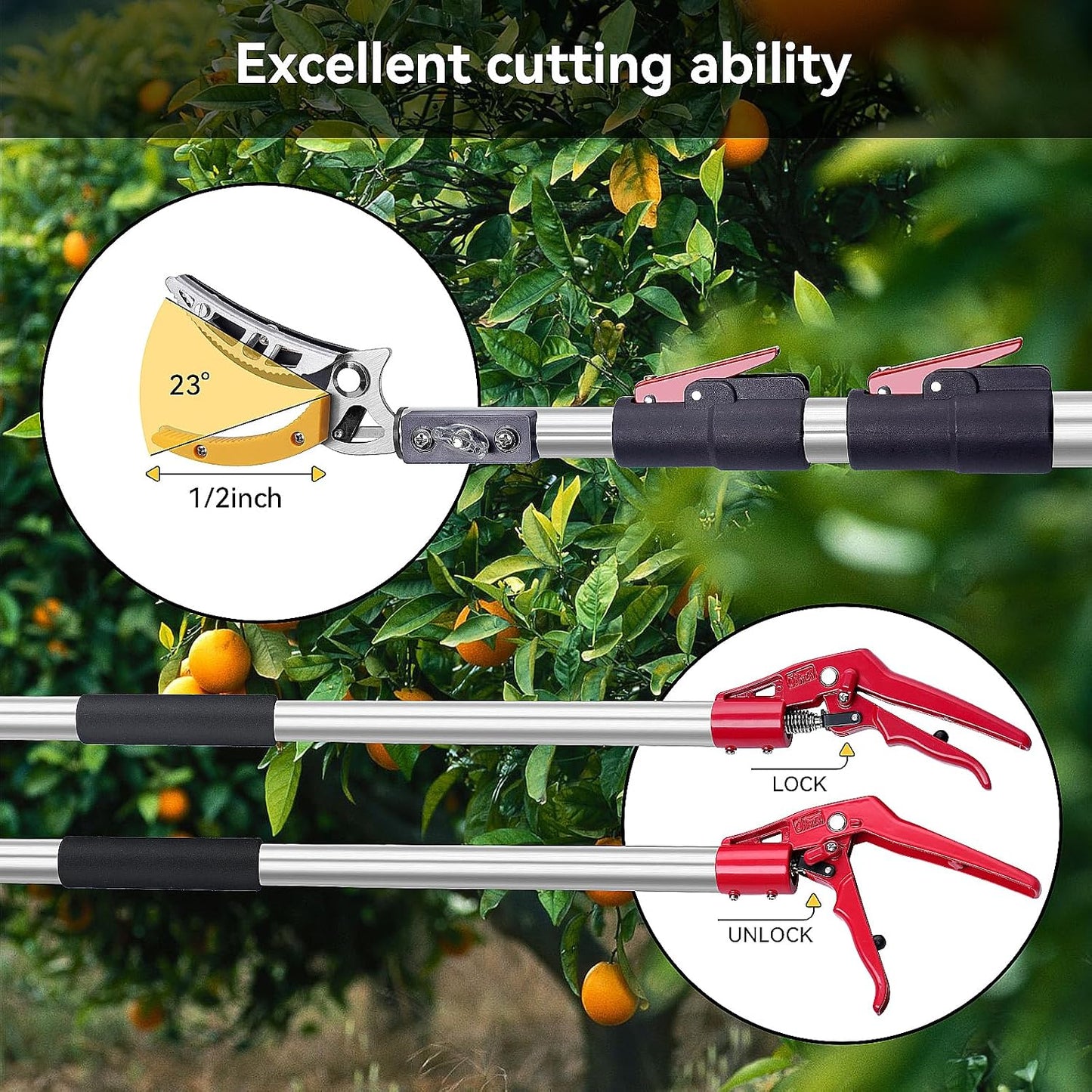 Telescoping Tree Pruner 4.6-10 FT with Pole Saw