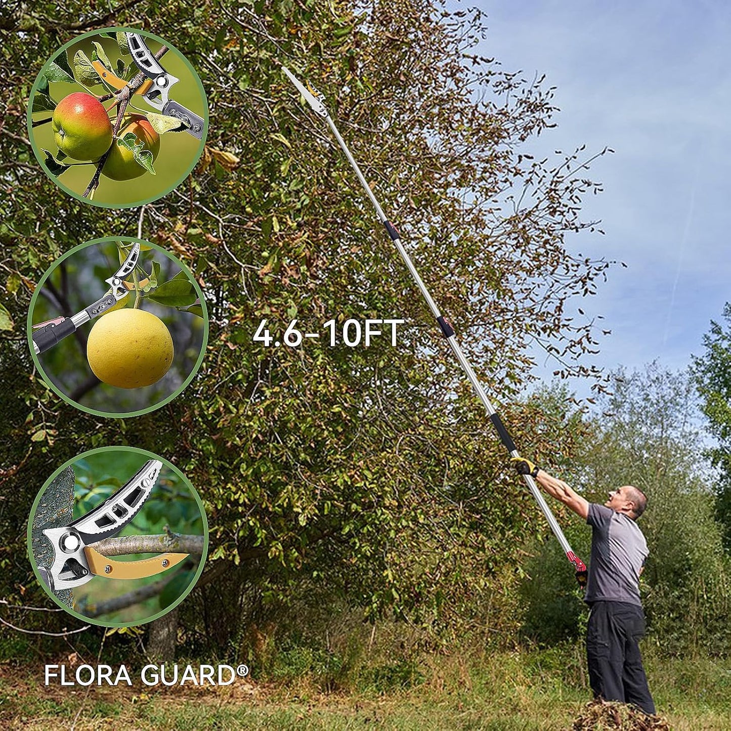 Telescoping Tree Pruner 4.6-10 FT with Pole Saw