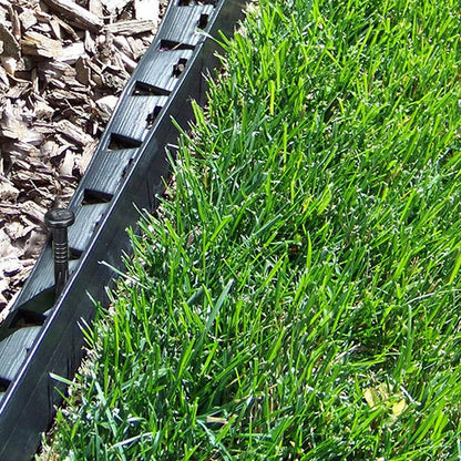 60-Pack 8 Inch Black Plastic Spiral Pointed Garden Stakes for Landscape Edging, Paver, Tent, Weed Barrier