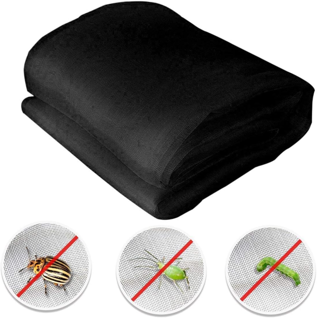 Garden Netting 8'x20' Insect Pest Barrier Bird Netting for Garden Protection,Row Cover Mesh Netting for Vegetables Fruit Trees and Plants,Black