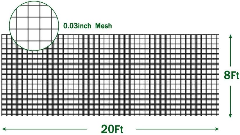Garden Netting 8'x20' Insect Pest Barrier Bird Netting for Garden Protection,Row Cover Mesh Netting for Vegetables Fruit Trees and Plants,Black