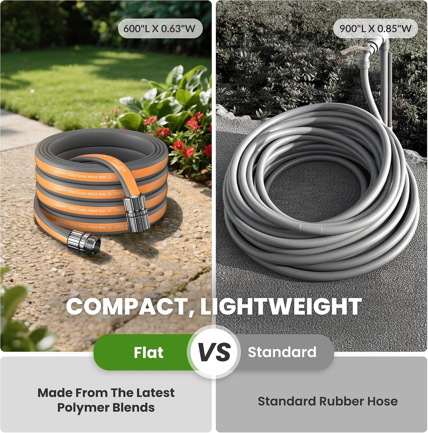 10FT Garden Hose Lay Flat Lightweight Flexible Water Hose