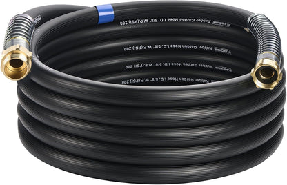 5/8 IN. × 10FT. Heavy Duty Rubber Garden Hose, High Flow 5/8" I.D. Brass Fitting No Memory Durable Heavy Duty Water Hose Leader Hose for Watering, Irrigation, Water Transfer Pump