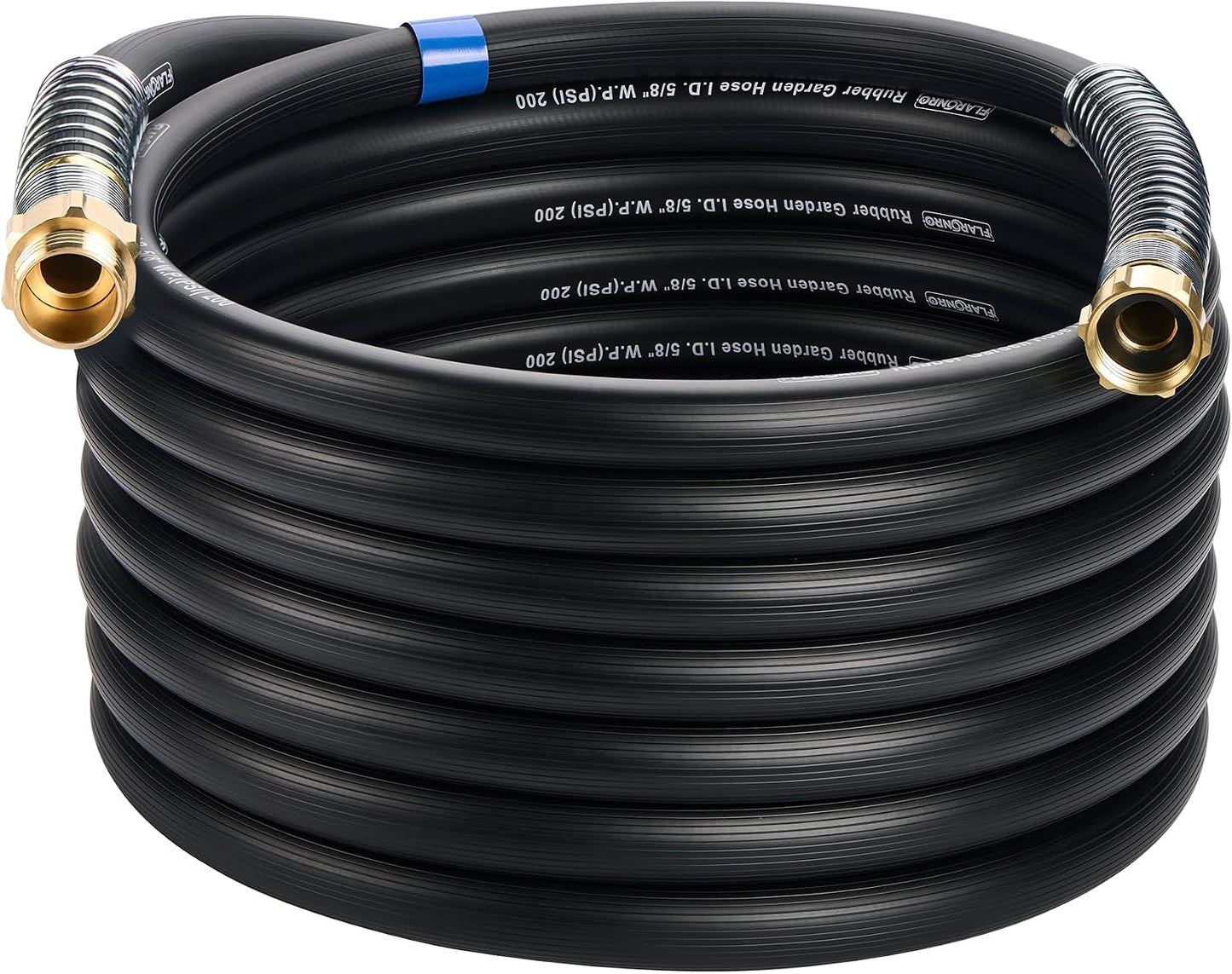 5/8 IN. × 10FT. Heavy Duty Rubber Garden Hose, High Flow 5/8" I.D. Brass Fitting No Memory Durable Heavy Duty Water Hose Leader Hose for Watering, Irrigation, Water Transfer Pump
