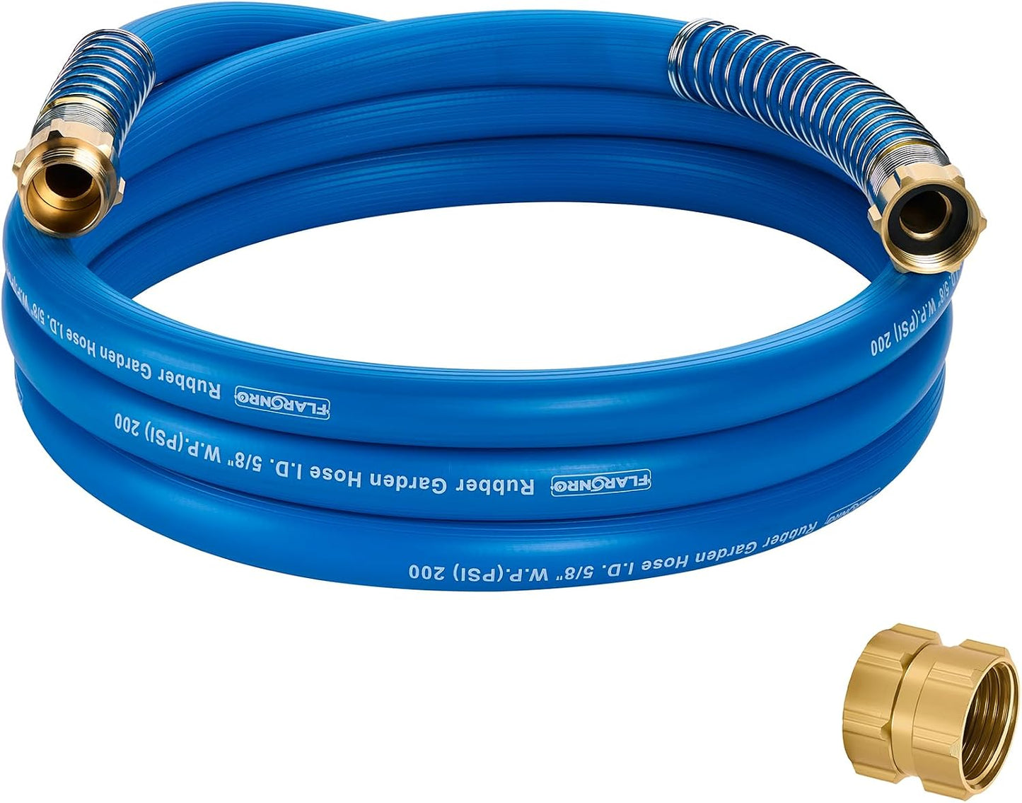 5/8 IN. × 10FT. Heavy Duty Rubber Garden Hose, High Flow 5/8" I.D. Brass Fitting No Memory Durable Heavy Duty Water Hose Leader Hose for Watering, Irrigation, Water Transfer Pump