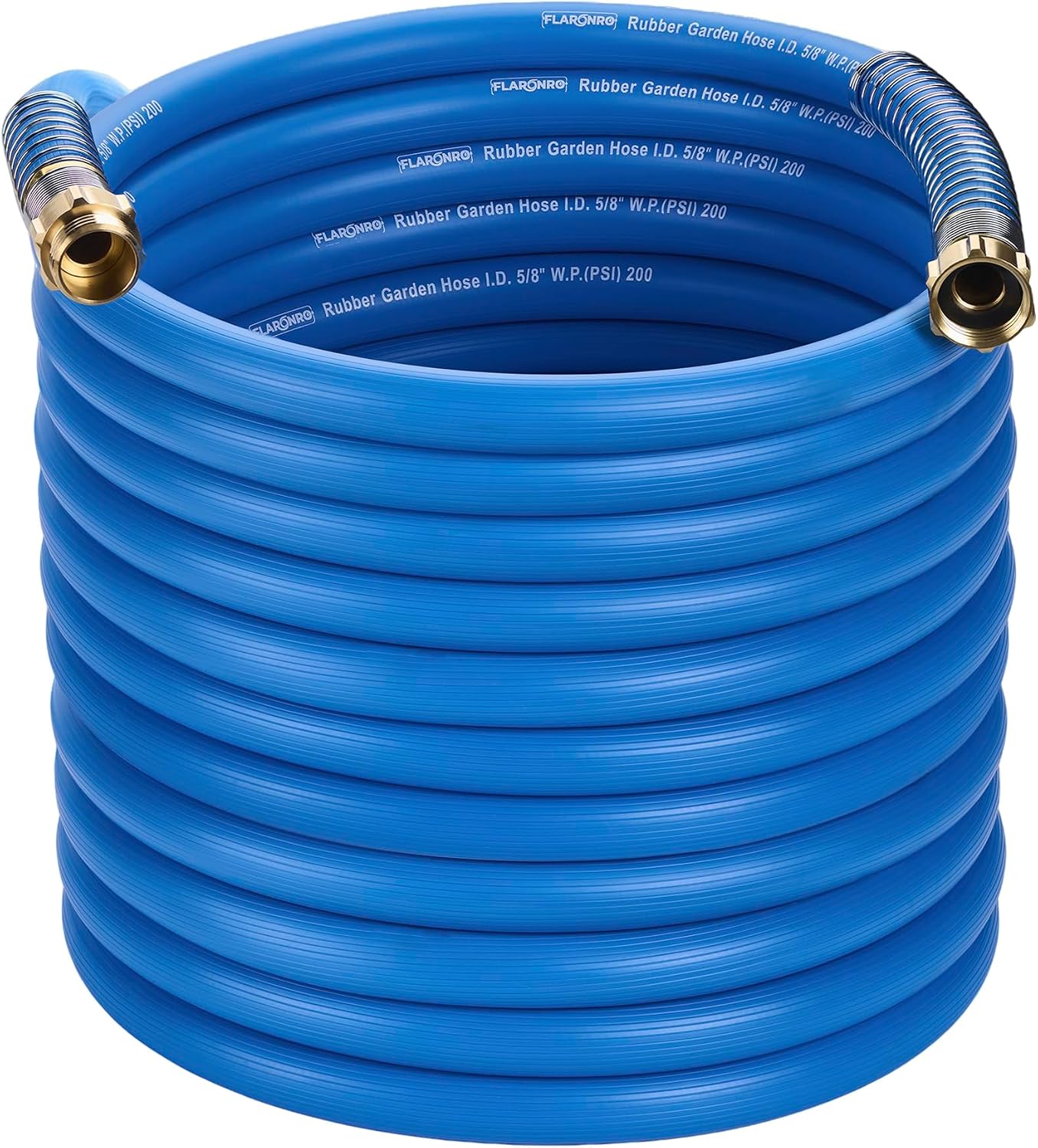 5/8 IN. × 10FT. Heavy Duty Rubber Garden Hose, High Flow 5/8" I.D. Brass Fitting No Memory Durable Heavy Duty Water Hose Leader Hose for Watering, Irrigation, Water Transfer Pump