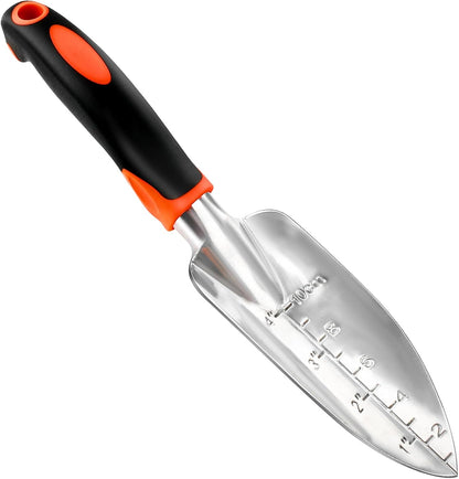 Garden Shovel Garden Hand Trowel, Heavy Duty Hand Shovel with Ergonomic Handle, Small Gardening Tools for Digging, Rust Resistant Gardening Spade Trowel Tools, Orange
