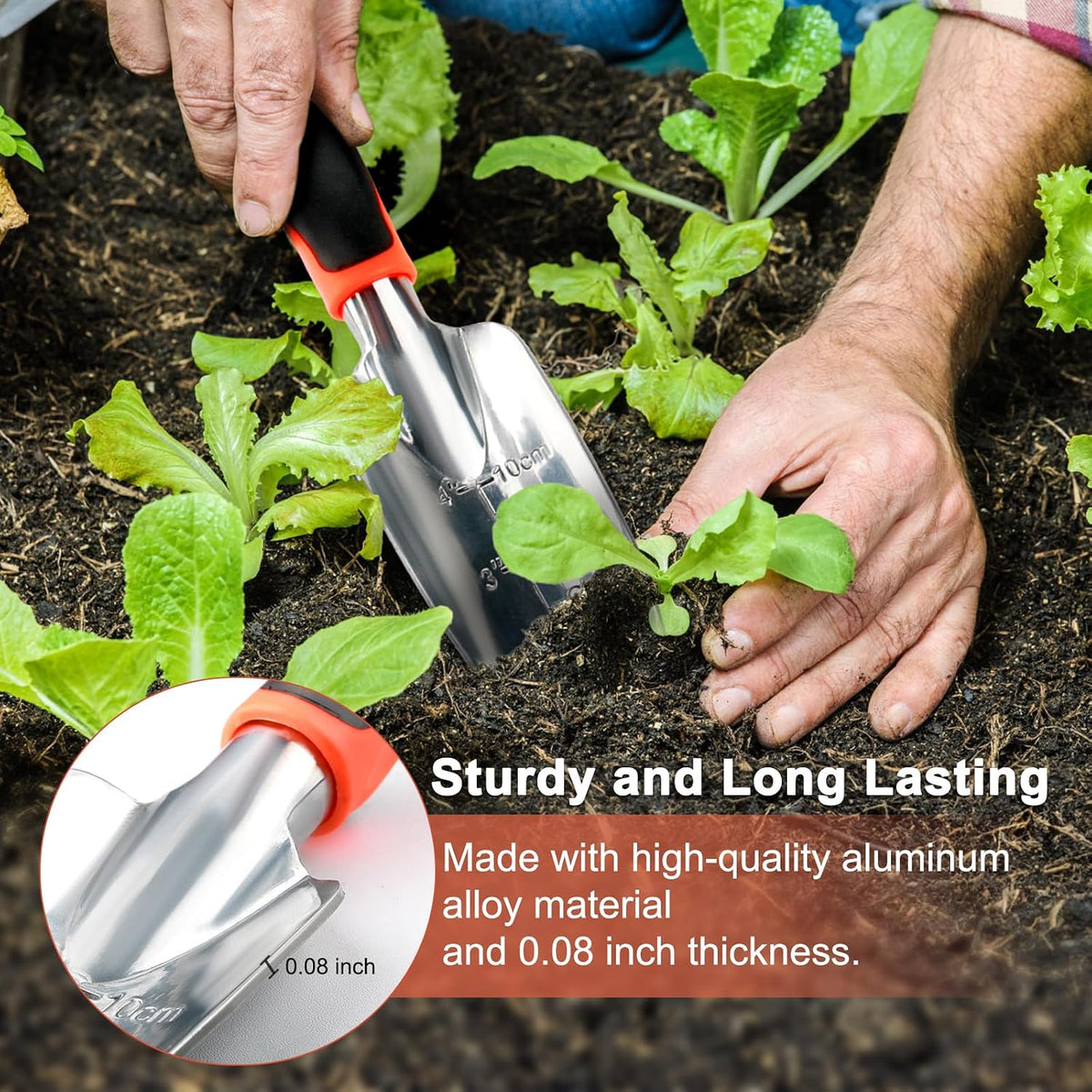 Garden Shovel Garden Hand Trowel, Heavy Duty Hand Shovel with Ergonomic Handle, Small Gardening Tools for Digging, Rust Resistant Gardening Spade Trowel Tools, Orange
