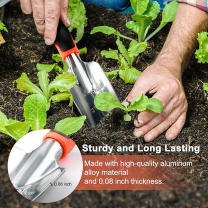 Garden Shovel Garden Hand Trowel, Heavy Duty Hand Shovel with Ergonomic Handle, Small Gardening Tools for Digging, Rust Resistant Gardening Spade Trowel Tools, Orange