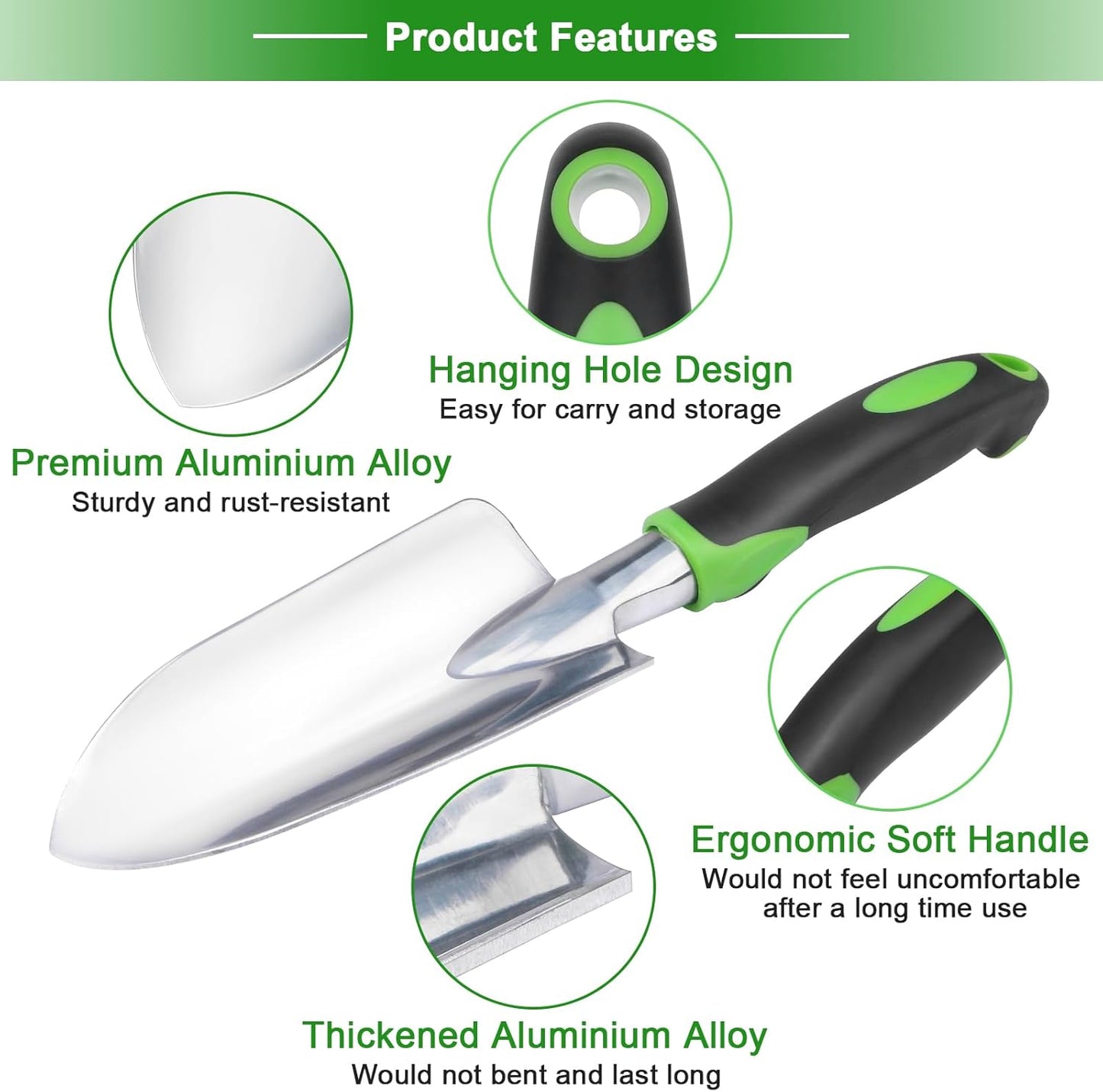 Garden Shovel Garden Hand Trowel, Heavy Duty Hand Shovel with Ergonomic Handle, Small Gardening Tools for Digging, Rust Resistant Gardening Spade Trowel Tools, Orange