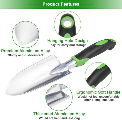 Garden Shovel Garden Hand Trowel, Heavy Duty Hand Shovel with Ergonomic Handle, Small Gardening Tools for Digging, Rust Resistant Gardening Spade Trowel Tools, Orange