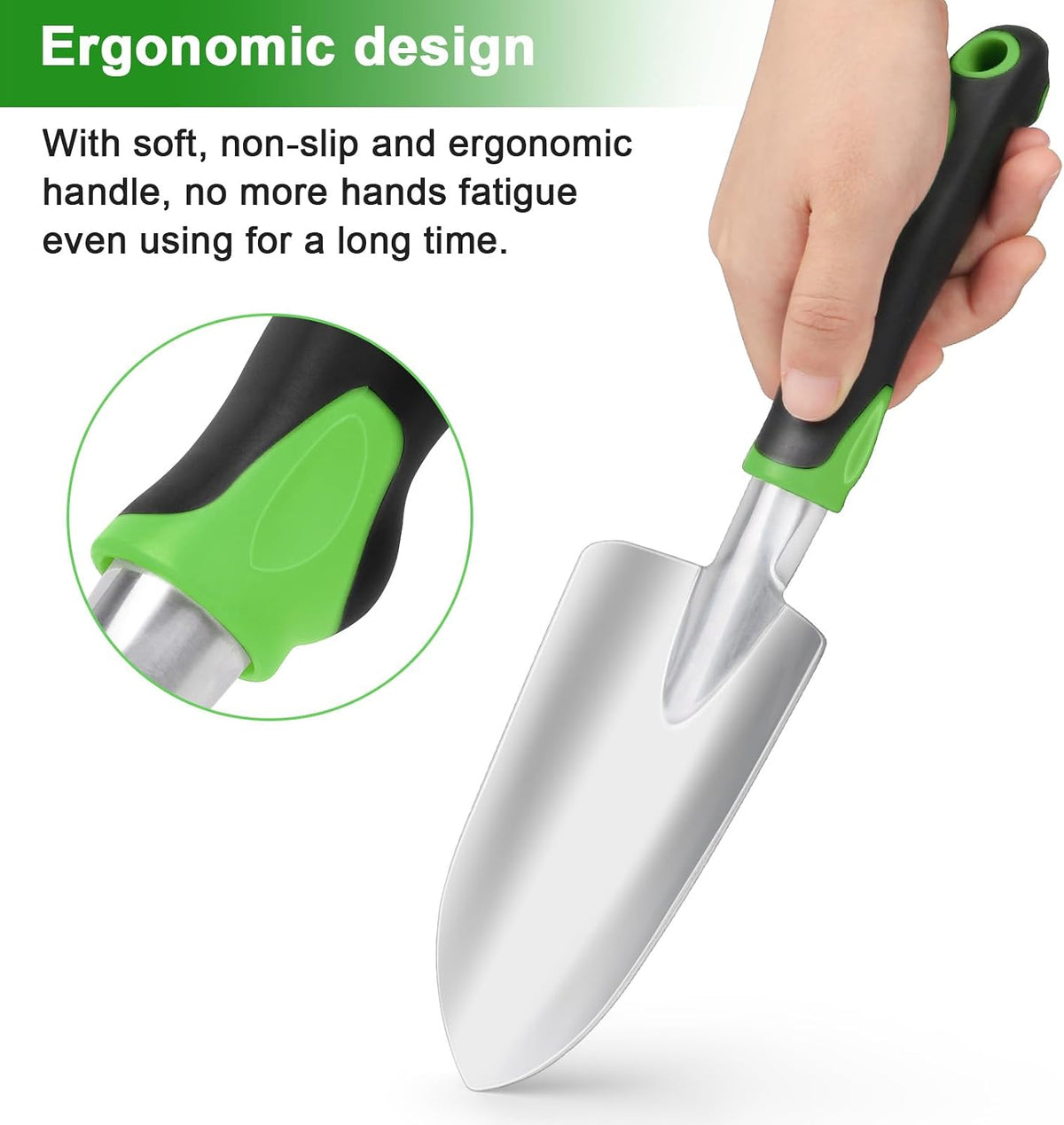 Garden Shovel Garden Hand Trowel, Heavy Duty Hand Shovel with Ergonomic Handle, Small Gardening Tools for Digging, Rust Resistant Gardening Spade Trowel Tools, Orange