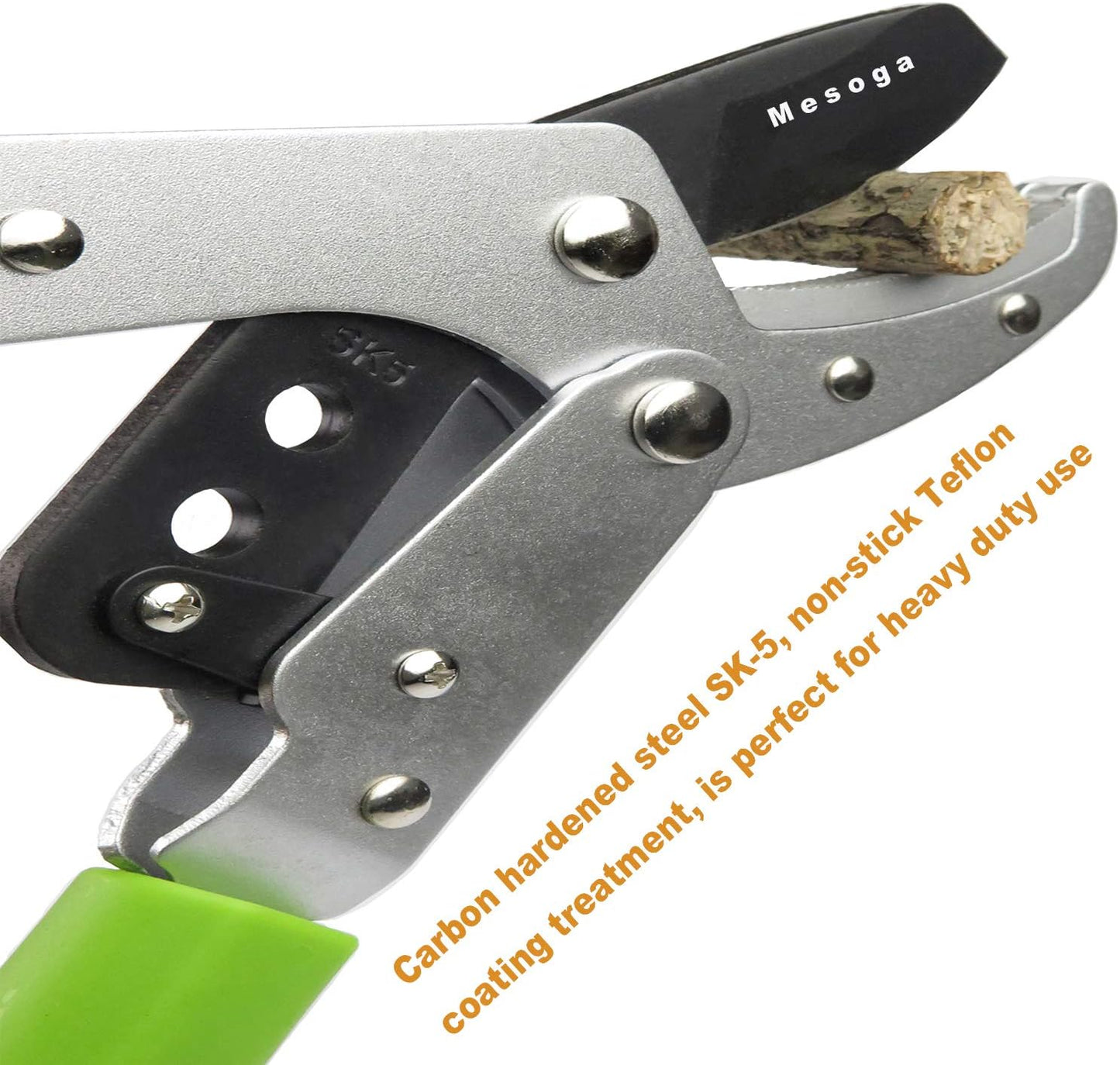 Bypass Lopper with Extendable, Anvil Lopper Heavy Duty, Tree Trimmer Telescopic 26-41 Inch, Garden Pruner 5 Sections Handle Adjustment, Branch Cutter with 2 Inch Cut Capacity