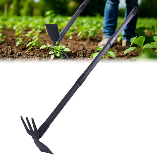 Weed Puller, Small Handheld Garden Weeding Hoe with 45.5" Long Handle, Multifunction Digging & Cultivating Weed Remover Tool for Garden, Lawn, Yard, Flower Bed, Patio & Small Farm