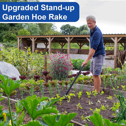 Weed Puller, Small Handheld Garden Weeding Hoe with 45.5" Long Handle, Multifunction Digging & Cultivating Weed Remover Tool for Garden, Lawn, Yard, Flower Bed, Patio & Small Farm