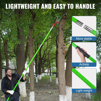 30 Ft Manual Pole Saw, Extendable Tree Pruner Blade and Scissors Set