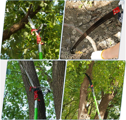 30 Ft Manual Pole Saw, Extendable Tree Pruner Blade and Scissors Set