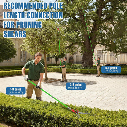 30 Ft Manual Pole Saw, Extendable Tree Pruner Blade and Scissors Set