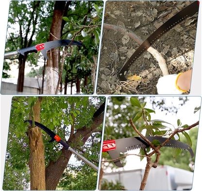 30 Ft Manual Pole Saw, Extendable Tree Pruner Blade and Scissors Set