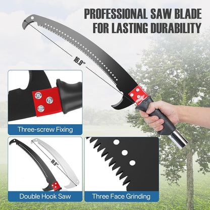 30 Ft Manual Pole Saw, Extendable Tree Pruner Blade and Scissors Set