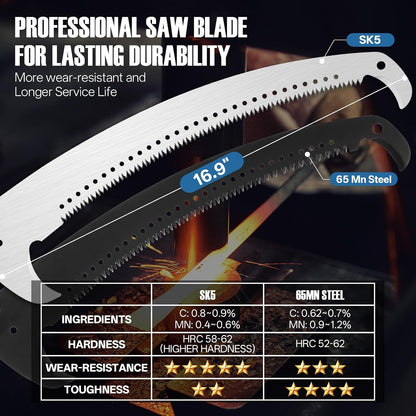 30 Ft Manual Pole Saw, Extendable Tree Pruner Blade and Scissors Set