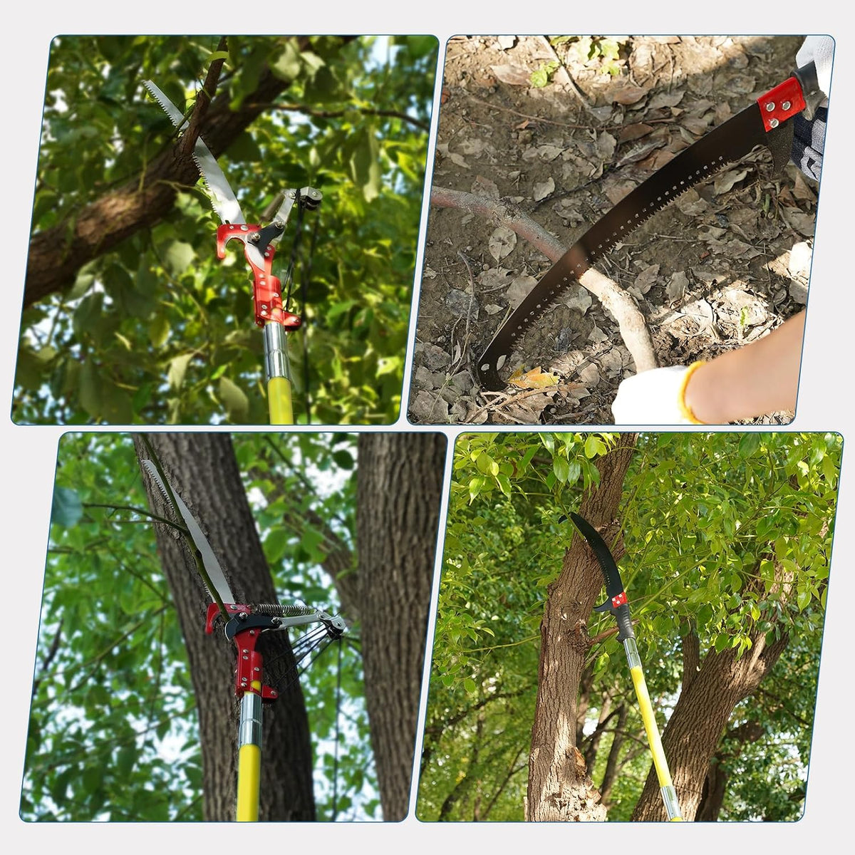 30 Ft Manual Pole Saw, Extendable Tree Pruner Blade and Scissors Set