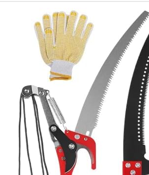 30 Ft Manual Pole Saw, Extendable Tree Pruner Blade and Scissors Set