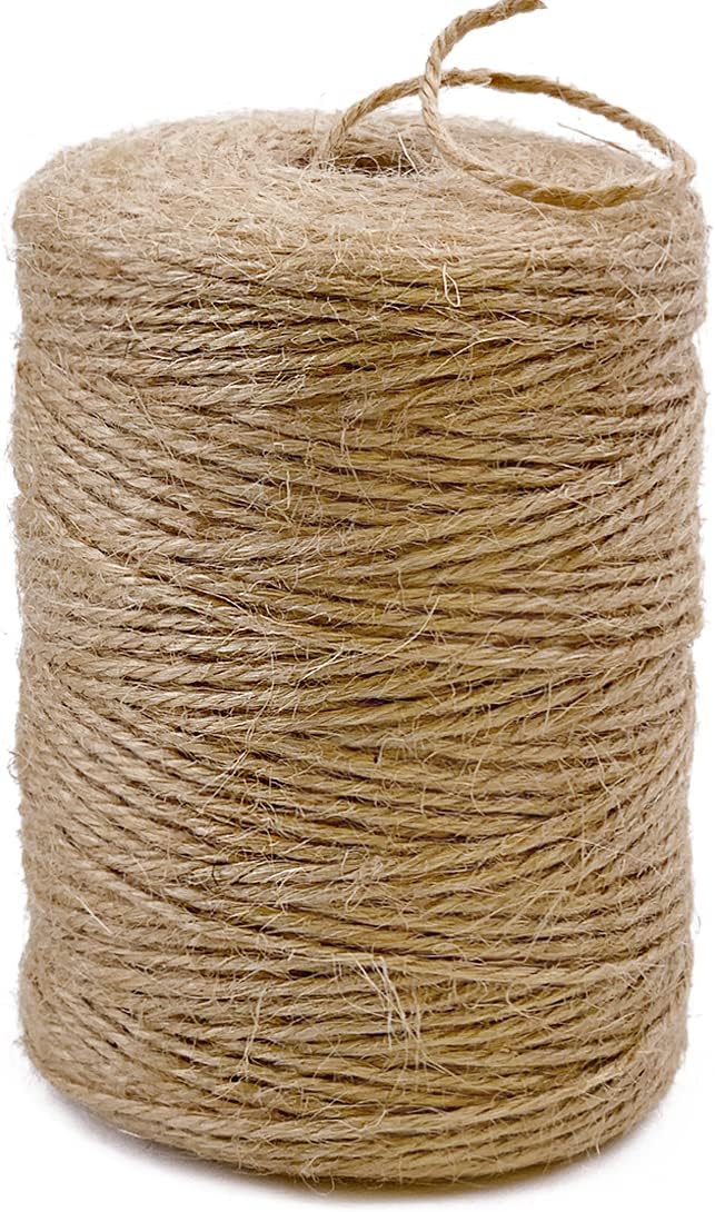 5mm Jute Rope 105 Feet Twisted Heavy Duty and Thick Twine Rope for Cat Scratcher Scratching Post Tree Craft Projects Gardening Home Decoration Packing Bundling (105FT * 5mm)
