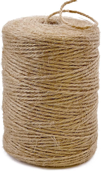 5mm Jute Rope 105 Feet Twisted Heavy Duty and Thick Twine Rope for Cat Scratcher Scratching Post Tree Craft Projects Gardening Home Decoration Packing Bundling (105FT * 5mm)