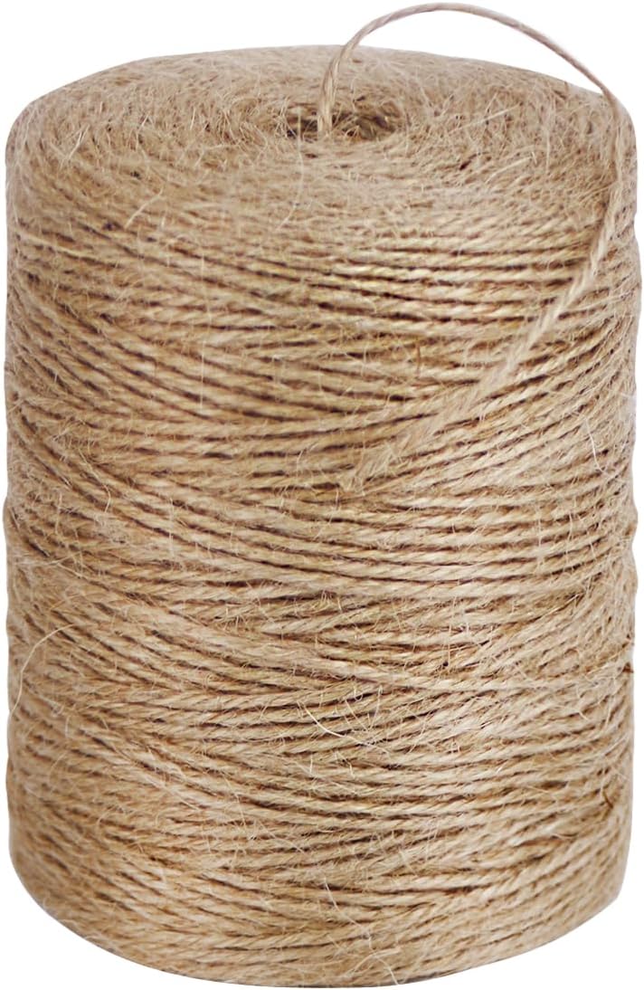 5mm Jute Rope 105 Feet Twisted Heavy Duty and Thick Twine Rope for Cat Scratcher Scratching Post Tree Craft Projects Gardening Home Decoration Packing Bundling (105FT * 5mm)