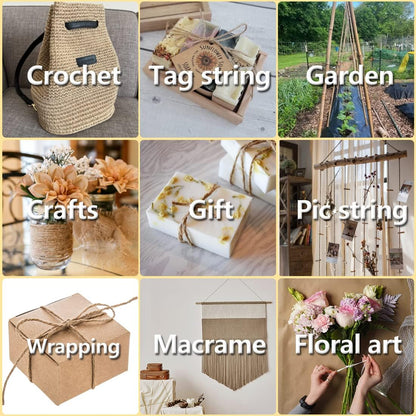 5mm Jute Rope 105 Feet Twisted Heavy Duty and Thick Twine Rope for Cat Scratcher Scratching Post Tree Craft Projects Gardening Home Decoration Packing Bundling (105FT * 5mm)