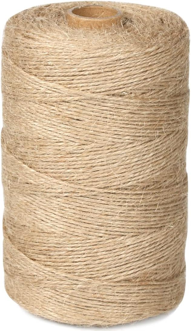 5mm Jute Rope 105 Feet Twisted Heavy Duty and Thick Twine Rope for Cat Scratcher Scratching Post Tree Craft Projects Gardening Home Decoration Packing Bundling (105FT * 5mm)