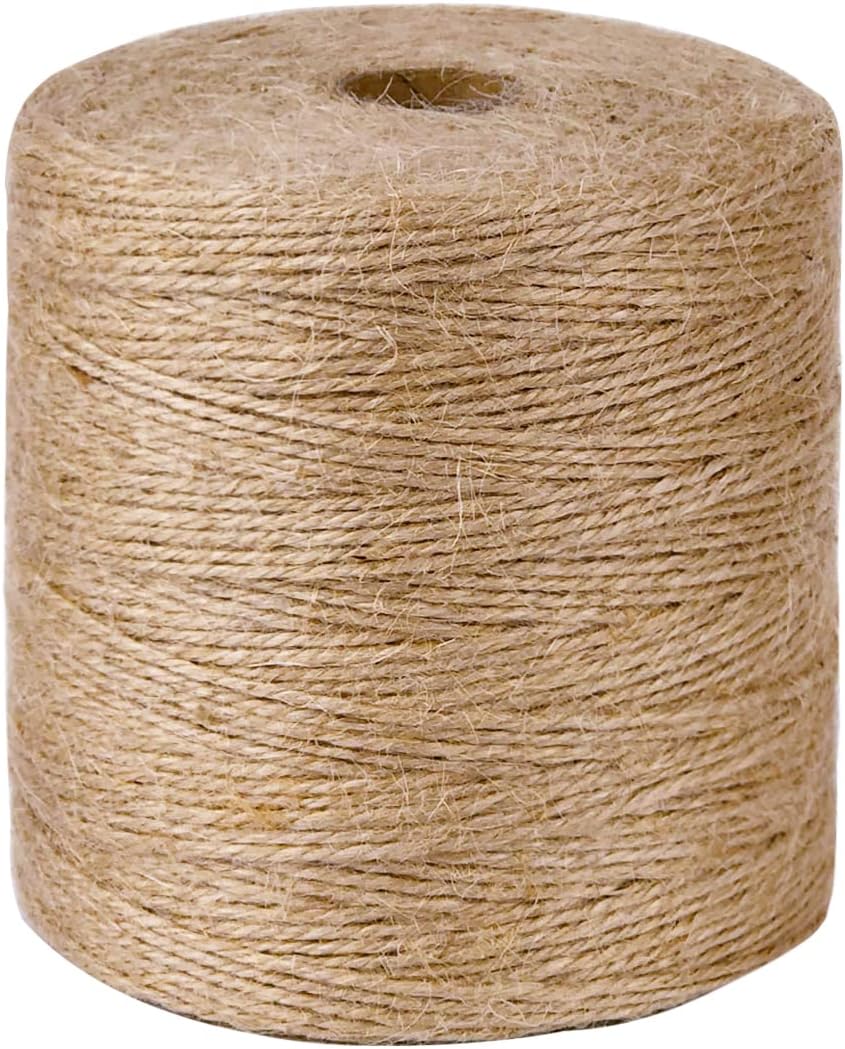 5mm Jute Rope 105 Feet Twisted Heavy Duty and Thick Twine Rope for Cat Scratcher Scratching Post Tree Craft Projects Gardening Home Decoration Packing Bundling (105FT * 5mm)